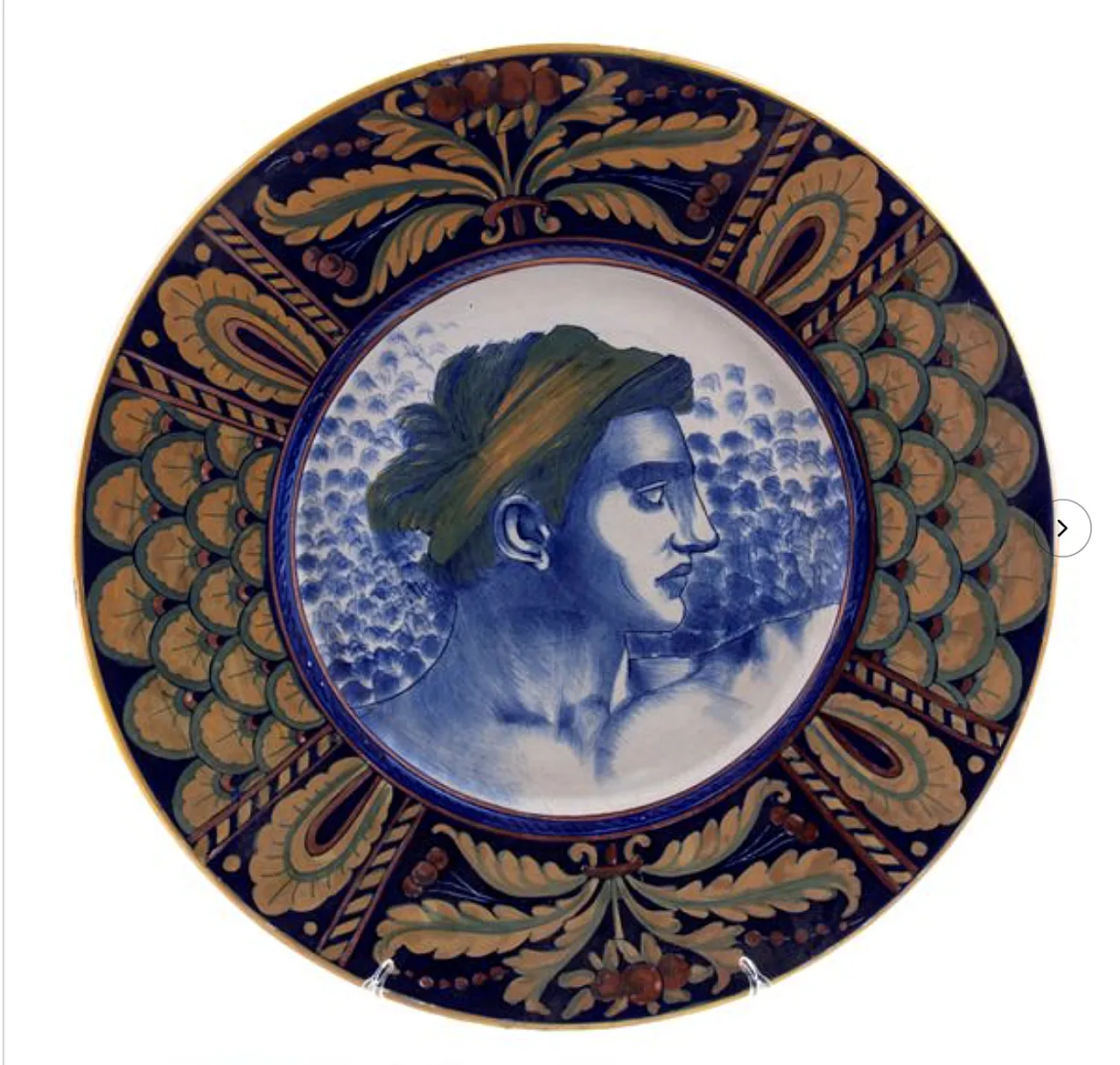 Piatto decorativo in maiolica italiana, 1900 1